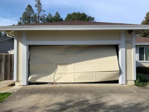 damaged garage door