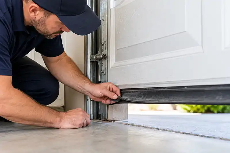 Garage door weather stripping inspection
